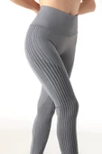 Mio Studio Gym Yüksek Bel Seamless Desenli Tayt - 6