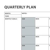 Amerikan Standardı Tarihsiz Üç Aylık Duvar Takvimi, Gri Renkler, Pazar Günü Başlagıç, Üç Aylık Duvar Planlayıcısı, 90 Gü thumbnail 3