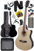 Midex XC-300XNT-AMP Profesyonel AMFİLİ Elektro Akustik Gitar (Amfi Gigbag Çanta Tuner Capo Askı Jak Kablo Pena) - 2