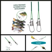 Uyguna-Yakala 6 Adet Fishack Klipsli Fırdöndülü Çelik Tel-MAL.430 thumbnail 2