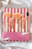 8'li Beyaz Renkli Fırça Makyaj Fırça Seti thumbnail 1
