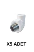 PPRC Dış Dişli Dirsek 25 1/2 5 Adet - 1