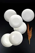 Digithome Semazen 6’lı Porselen Pasta ve Sunum Tabağı Seti 17 Cm Krem - TL4054475 C320.003 thumbnail 1