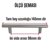 Boy Kulp Mat Krom 96 mm Kulp Mobilya Mutfak Dolabı Çekmece Dolap Kapak Kulpu Kulbu Metal Kulpları - 3