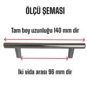 Boy Kulp Krom 96 mm Kulp Mobilya Mutfak Dolabı Çekmece Dolap Kapak Kulpu Kulbu Metal Kulpları - 3