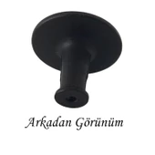 Düz Düğme Siyah Kulp Mobilya Çekmece Dolap Kapak Kulbu Metal Kulp Aksesuarları Vidalı - 4