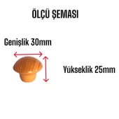 8 Adet Açık Kayın Mantar Düğme Kulp Mobilya Çekmece Dolap Kapak Kulbu Metal Kulp Aksesuarları Vidalı thumbnail 3