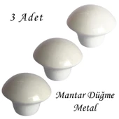 3 Adet Beyaz Mantar Düğme Kulp Mobilya Çekmece Dolap Kapak Kulbu Metal Kulp Aksesuarları Vidalı thumbnail 1