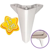 Serdivan 15 cm Beyaz Lüx Mobilya Kanepe Sehpa Ünite Koltuk Ayağı Baza Ayak - 1