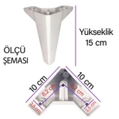 Serdivan 15 cm Beyaz Lüx Mobilya Kanepe Sehpa Ünite Koltuk Ayağı Baza Ayak - 3