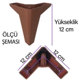 Serdivan 12 cm Ceviz Ahşap Desenli Lüx Mobilya Kanepe Sehpa Ünite Koltuk Ayağı Baza Ayak - 3