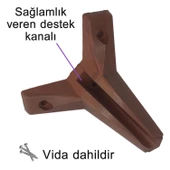 Serdivan 12 cm Ceviz Ahşap Desenli Lüx Mobilya Kanepe Sehpa Ünite Koltuk Ayağı Baza Ayak - 4