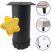 Metal Ayarlanabilir 10 cm Siyah Destek Ayak Mobilya Kanepe Baza Koltuk Dolap Sehpa TV Ünitesi Ayağı thumbnail 1