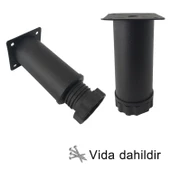 Metal Ayarlanabilir 10 cm Siyah Destek Ayak Mobilya Kanepe Baza Koltuk Dolap Sehpa TV Ünitesi Ayağı thumbnail 3