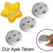 3 Adet Düz Ayak Tabanı Beyaz Mobilya Masa Sehpa Ayağı Bağlantı Aparatı Plastik thumbnail 1