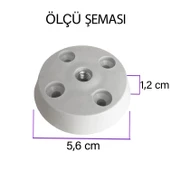 4 Adet Düz Ayak Tabanı Beyaz Mobilya Masa Sehpa Ayağı Bağlantı Aparatı Plastik thumbnail 2