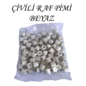 Çivili Raf Pimi Duvar Dolap Mobilya Pimi Sert Plastik Raf Tutucu Beyaz 100 Adet Tekli (1 PAKET) thumbnail 1