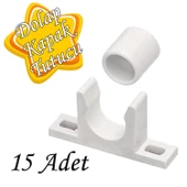 15 Adet Mobilya Dolap Kapak Plastik Çıt Çıt Beyaz thumbnail 1