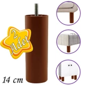 2 Adet Silindir Destek Ayağı 14 Cm Kahverengi Gizli Mobilya Kanepe Baza Koltuk Ayakları Metrik 8 Civatalı İnce Diş thumbnail 1