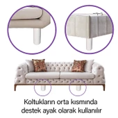 Ayarlı Destek Ayağı 9.5 x 14.5cm Beyaz Gizli Ayak M8 Civatalı İncediş Mobilya Kanepe Baza Koltuk - 4