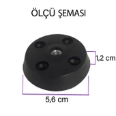 8 Adet Düz Ayak Tabanı Siyah Mobilya Masa Sehpa Ayağı Bağlantı Aparatı Plastik - 2