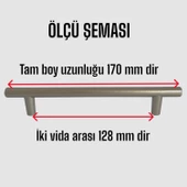 4 Adet Boy Kulp Saten 128 mm Kulp Mobilya Mutfak Dolabı Çekmece Dolap Kapak Kulpu Kulbu Metal Kulpları - 3