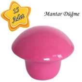 15 Adet Pembe Mantar Düğme Kulp Çocuk Bebek Mobilya Çekmece Dolap Kapak Kulbu Metal Kulp Aksesuarları Vidalı - 1