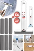 Taşınabilir Mini Mop Paspası Temizlik Süngeri Mutfak Tezgahı Pencere Cam Zemin Silme 6 Yedek Mop - 1