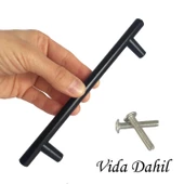12 Adet Boy Kulp Mat Siyah 128 mm Kulp Mobilya Mutfak Dolabı Çekmece Dolap Kapak Kulpu Kulbu Metal - 1