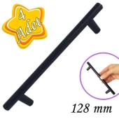 4 Adet Boy Kulp Mat Siyah 128 mm Kulp Mobilya Mutfak Dolabı Çekmece Dolap Kapak Kulpu Kulbu Metal Kulpları - 1