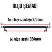 8 Adet Erciyes kulp Siyah 224 mm Kulp Mobilya Mutfak Dolabı Çekmece Dolap Kapak Kulpu Kulbu Metal Kulpları thumbnail 3