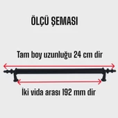 5 Adet Erciyes kulp Siyah 192 mm Kulp Mobilya Mutfak Dolabı Çekmece Dolap Kapak Kulpu Kulbu Metal Kulpları - 2