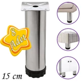 8 Adet Metal Ayarlanabilir 15 cm Krom Destek Ayağı Mobilya Kanepe Baza Koltuk Dolap Sehpa TV Ünitesi Ayağı thumbnail 1