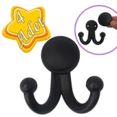 4 Adet Karagül Siyah Askı Askılık Vestiyer Banyo Dolap Elbise Askısı Sert Plastik thumbnail 1