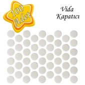 100 ADET Beyaz Vida Kapatıcı  Yapışkanlı Vida Tapası Tıpası Kapağı Vida Gizleyici - 1
