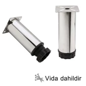4 Adet Metal Ayarlanabilir 10 cm Krom Destek Ayak Mobilya Kanepe Baza Koltuk Dolap Sehpa TV Ünitesi Ayağı thumbnail 4