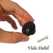 15 Adet Siyah Noktalı Mantar Düğme Kulp Mobilya Çekmece Dolap Kapak Kulbu Metal Kulp Aksesuarları Vidalı thumbnail 2