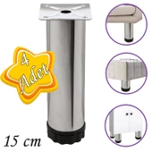 4 Adet Metal Ayarlanabilir 15 cm Krom Destek Ayağı Mobilya Kanepe Baza Koltuk Dolap Sehpa TV Ünitesi Ayağı thumbnail 1