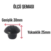 15 Adet Siyah Noktalı Mantar Düğme Kulp Mobilya Çekmece Dolap Kapak Kulbu Metal Kulp Aksesuarları Vidalı thumbnail 3
