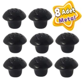 8 Adet Siyah Noktalı Mantar Düğme Kulp Mobilya Çekmece Dolap Kapak Kulbu Metal Kulp Aksesuarları Vidalı thumbnail 1