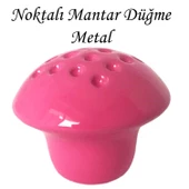 Pembe Noktalı Mantar Düğme Kulp Çocuk Bebek Mobilya Çekmece Dolap Kapak Kulbu Metal Kulp Aksesuarları Vidalı - 1