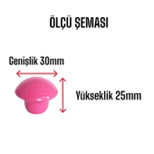 Pembe Mantar Düğme Kulp Çocuk Bebek Mobilya Çekmece Dolap Kapak Kulbu Metal Kulp Aksesuarları Vidalı - 3