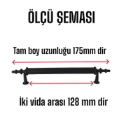 Erciyes kulp Siyah 128 mm Kulp Mobilya Mutfak Dolabı Çekmece Dolap Kapak Kulpu Kulbu Metal Kulpları - 3