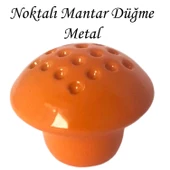 Turuncu Noktalı Mantar Düğme Kulp Çocuk Bebek Mobilya Çekmece Dolap Kapak Kulbu Metal Kulp Aksesuarları Vidalı - 1