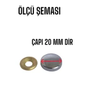 10 Adet Vida Kapatıcı Kapağı 20 Mm Metal Vida Tapası Tıpası Dekoratif Vida Gizleyici Krom - 3