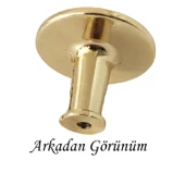 Düz Düğme Altın Gold Kulp Mobilya Çekmece Dolap Kapak Kulbu Metal Kulp Aksesuarları Vidalı - 3