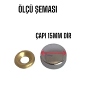 10 Adet Vida Kapatıcı Kapağı 15 Mm Metal Vida Tapası Tıpası Dekoratif Vida Gizleyici Krom - 3