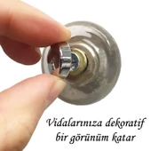 10 Adet Vida Kapatıcı Kapağı 15 Mm Metal Vida Tapası Tıpası Dekoratif Vida Gizleyici Krom - 2