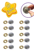 10 Adet Vida Kapatıcı Kapağı 15 Mm Metal Vida Tapası Tıpası Dekoratif Vida Gizleyici Krom - 1