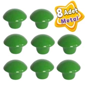 8 Adet Yeşil Mantar Düğme Kulp Çocuk Bebek Mobilya Çekmece Dolap Kapak Kulbu Metal Kulp Aksesuarları Vidalı thumbnail 1